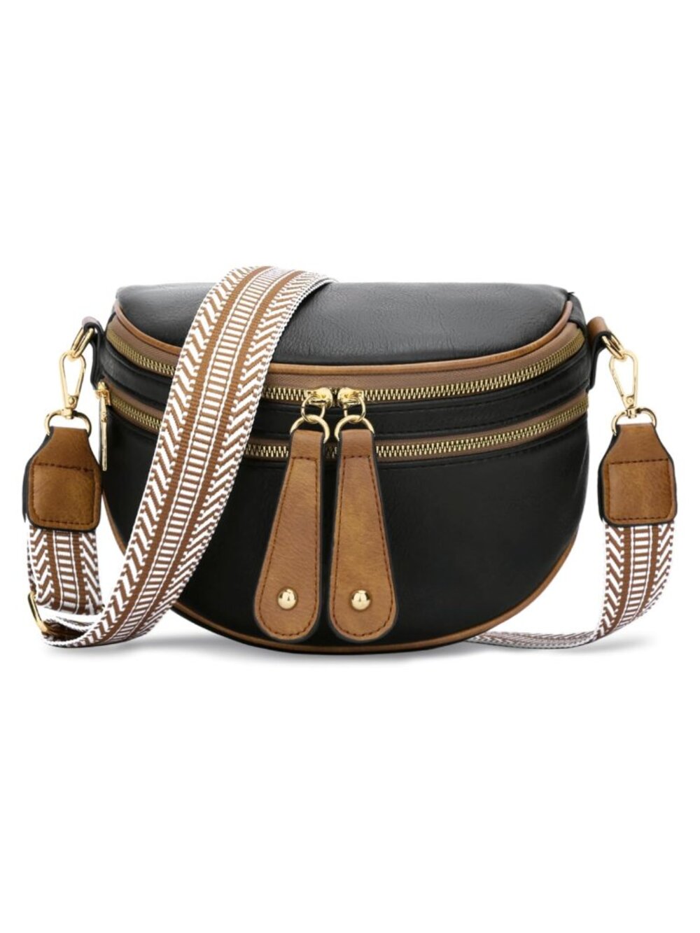 Vegan Leather Crossbody Bag Sling Fanny Pack Adjustable Strap Travel